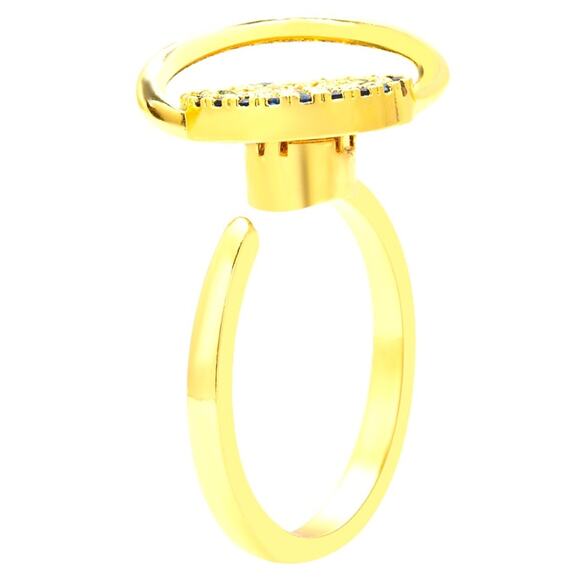 Simulated Multi Color Diamond Spinner Ring Size 7 - Picture 4 of 5